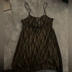 Black lace Slip dress. Never worn. Large can fit XL